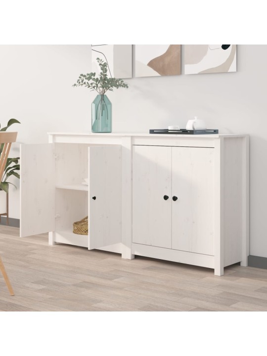 Příborníky 2 ks bílé 70 x 35 x 80 cm masivní borové dřevo