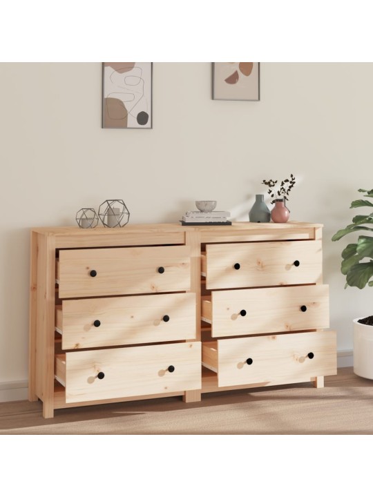 Příborník 140x35x80 cm masivní borové dřevo