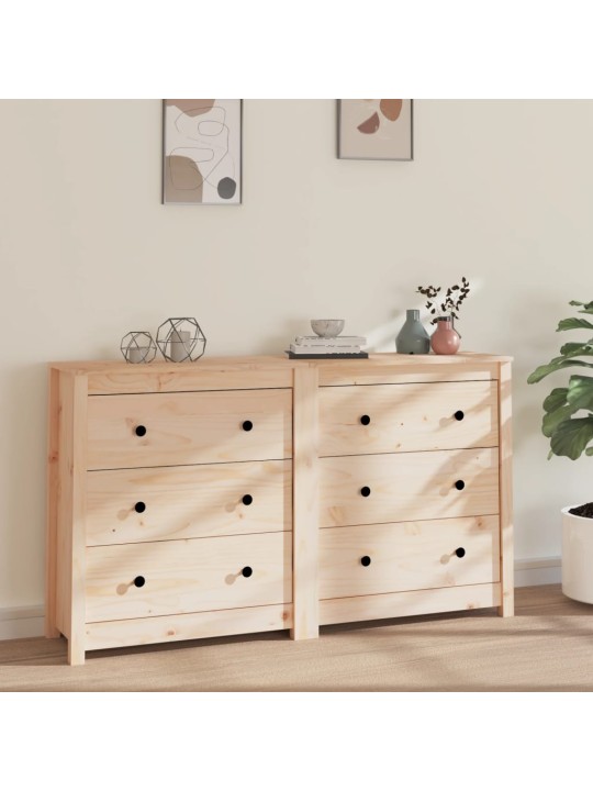 Příborník 140x35x80 cm masivní borové dřevo