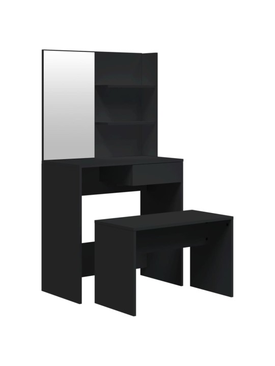 Set toaletního stolku černý 74,5 x 40 x 141 cm