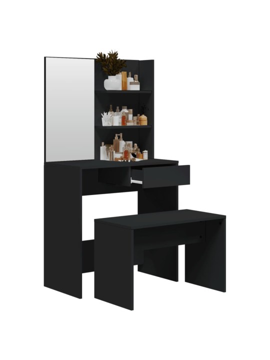 Set toaletního stolku černý 74,5 x 40 x 141 cm