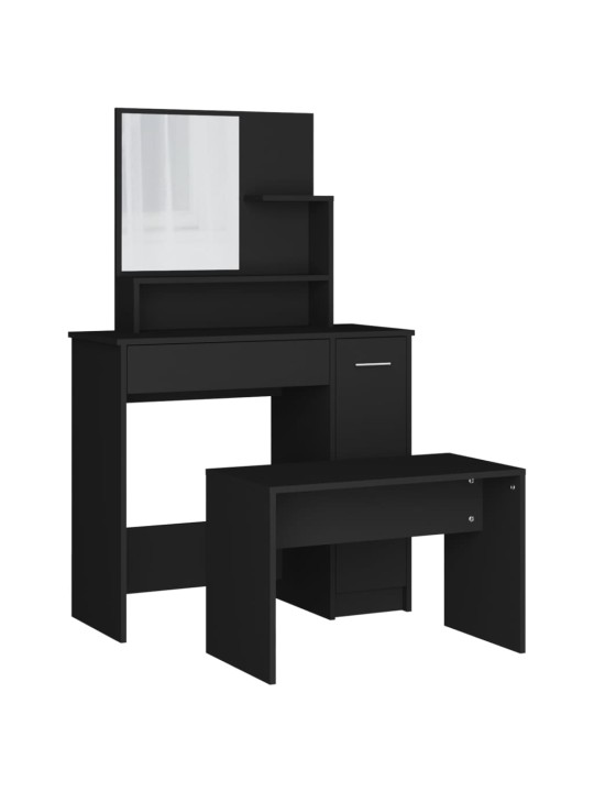 Set toaletního stolku černý 86,5 x 35 x 136 cm