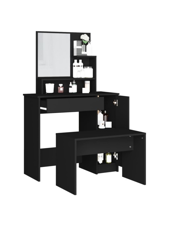 Set toaletního stolku černý 86,5 x 35 x 136 cm