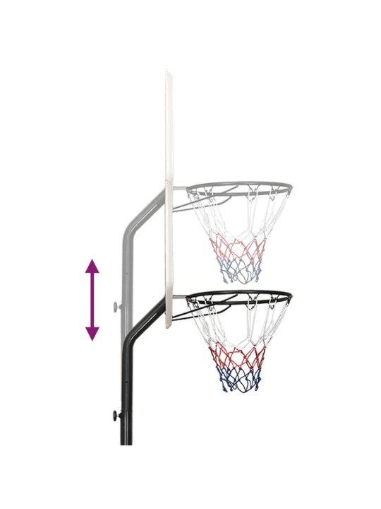 Basketbalový koš bílý 282–352 cm polyethylen