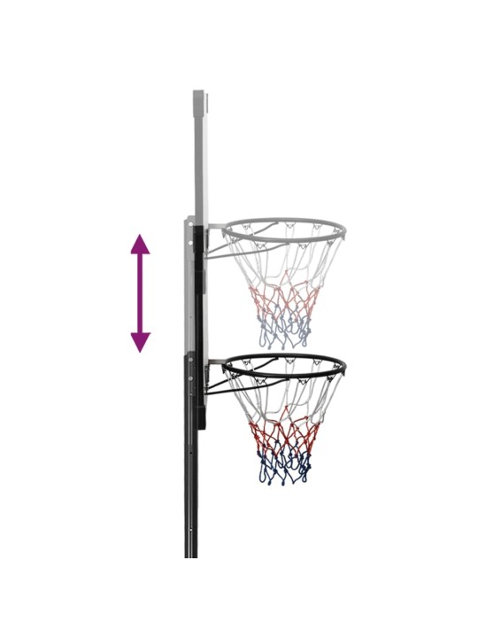 Basketbalový koš s průhlednou deskou 280–350 cm polykarbonát