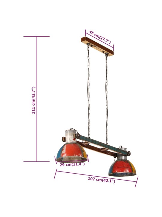 Industriální závěsné svítidlo 25 w vícebarevné 111 cm e27