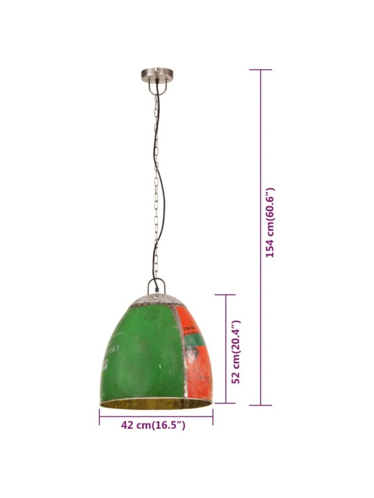 Industriální závěsná lampa 25 w vícebarevná kulatá 42 cm e27