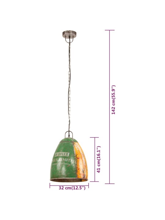 Industriální závěsná lampa 25 w vícebarevná kulatá 32 cm e27