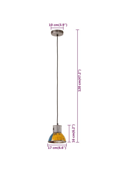 Industriální závěsná lampa 25 w vícebarevná kulatá 17 cm e27