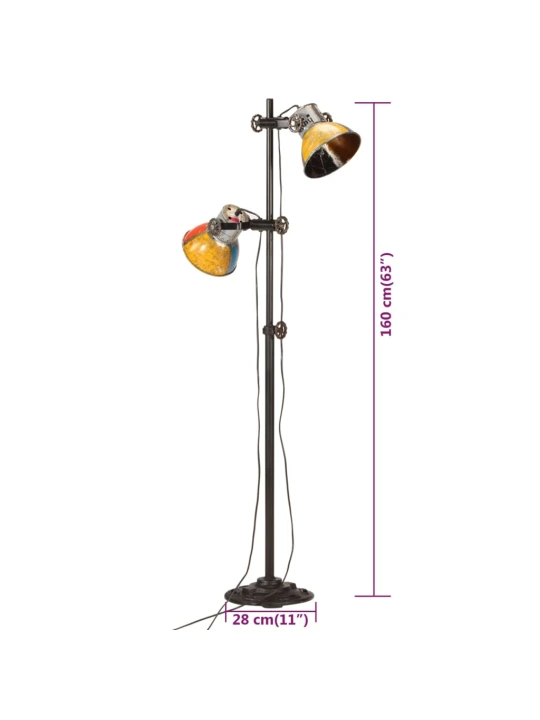 Stojací lampa se 2 stínidly vícebarevná E27
