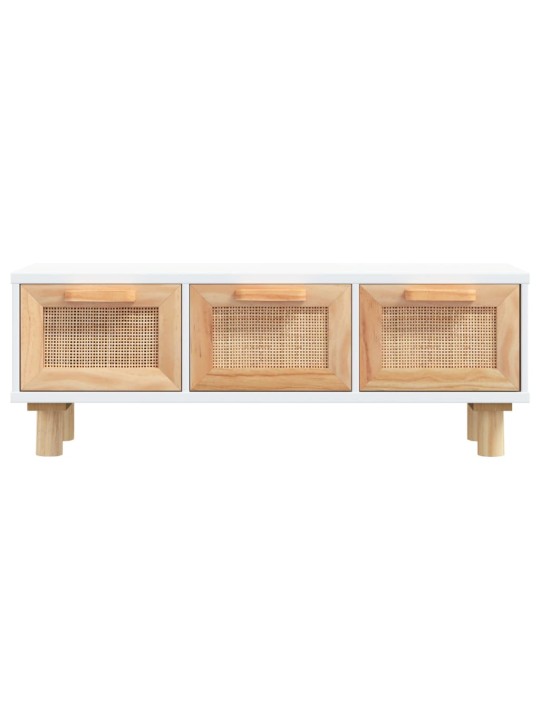 Konferenční stolek bílý 80x40x30 cm kompozitní a borové dřevo