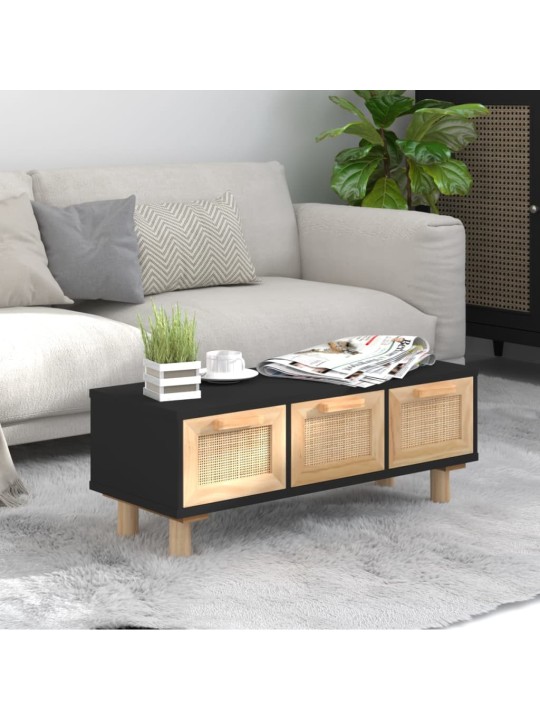 Konferenční stolek černý 80x40x30 cm kompozitní a borové dřevo