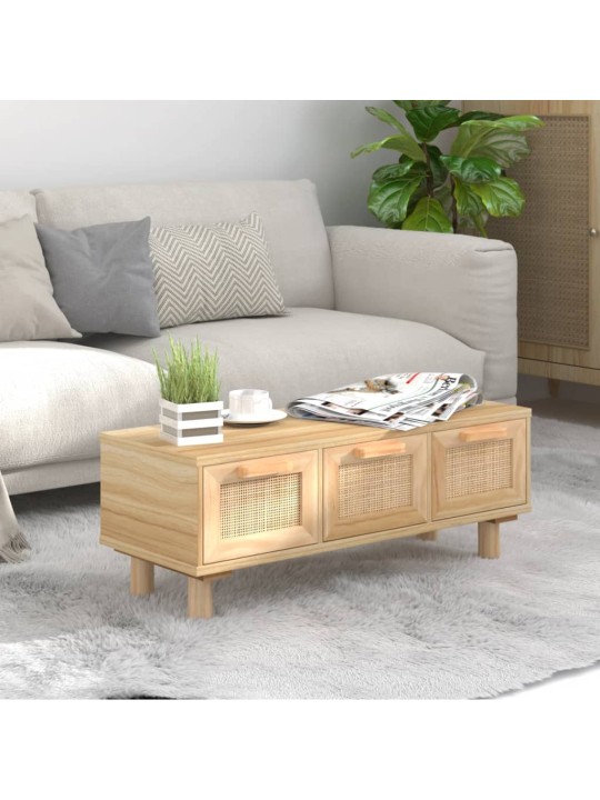 Konferenční stolek hnědý 80x40x30 cm kompozitní a borové dřevo