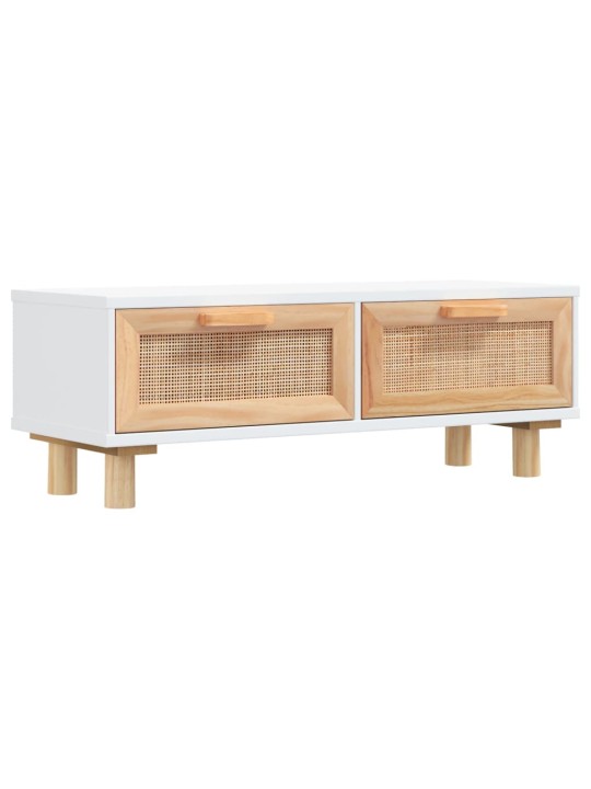 Konferenční stolek bílý 80x40x30 cm kompozitní a borové dřevo