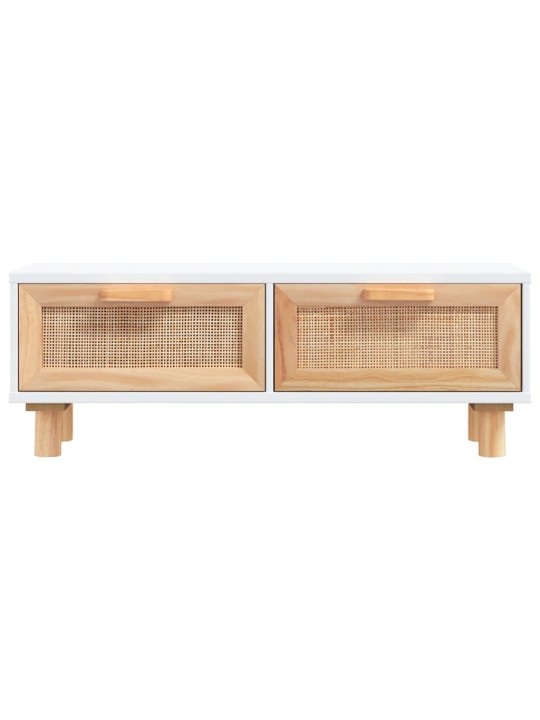 Konferenční stolek bílý 80x40x30 cm kompozitní a borové dřevo