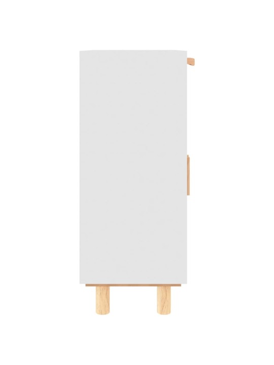 Příborník bílý 60x30x75 cm masivní borovice a přírodní ratan