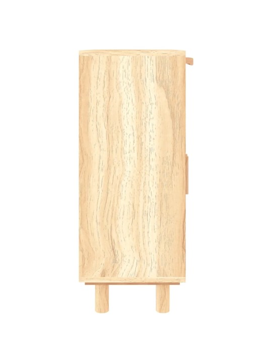 Příborník hnědý 60x30x75 cm masivní borovice a přírodní ratan