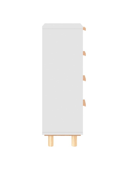 Příborník bílý 40x30x90 cm masivní borovice a přírodní ratan