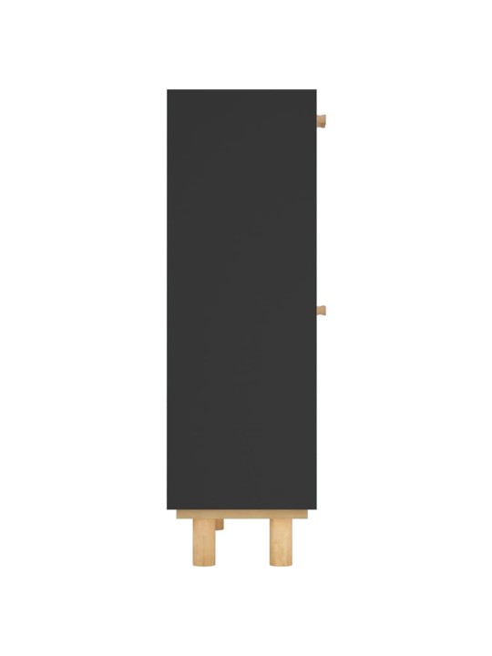Botník černý 52 x 25 x 80 cm kompozitní dřevo a přírodní ratan