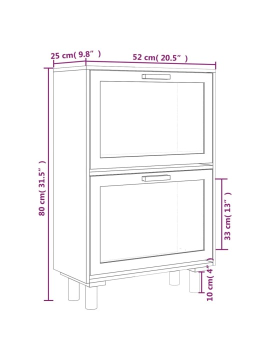Botník černý 52 x 25 x 80 cm kompozitní dřevo a přírodní ratan