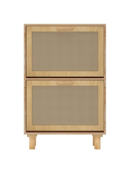 Botník hnědý 52 x 25 x 80 cm kompozitní dřevo a přírodní ratan