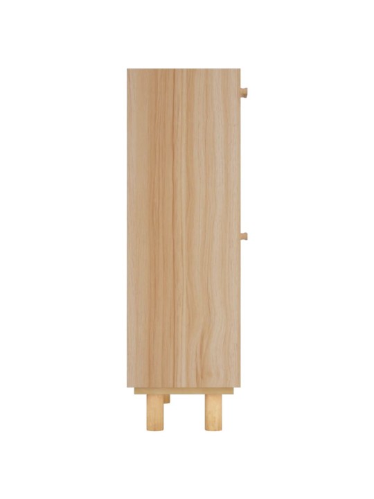Botník hnědý 52 x 25 x 80 cm kompozitní dřevo a přírodní ratan