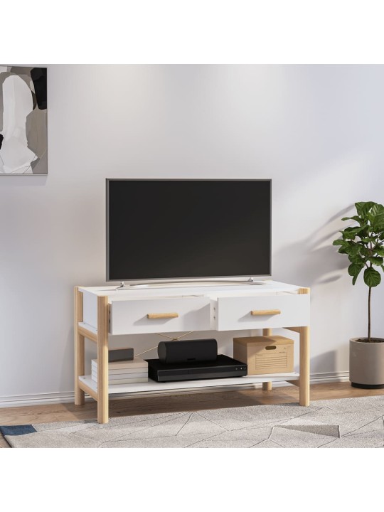 TV stolek bílý 82 x 38 x 45 cm kompozitní dřevo