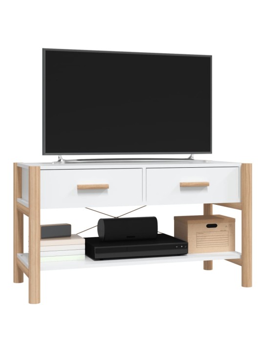 TV stolek bílý 82 x 38 x 45 cm kompozitní dřevo