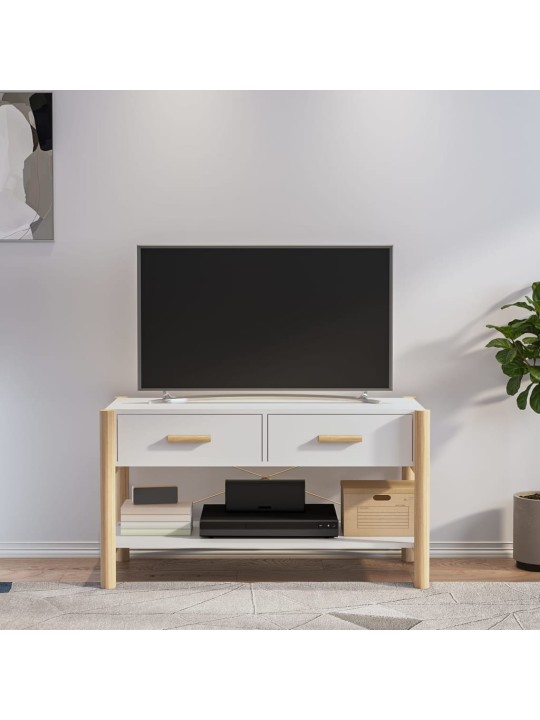TV stolek bílý 82 x 38 x 45 cm kompozitní dřevo