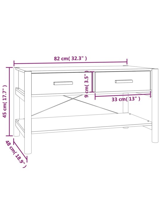 Konferenční stolek 82x48x45 cm kompozitní dřevo