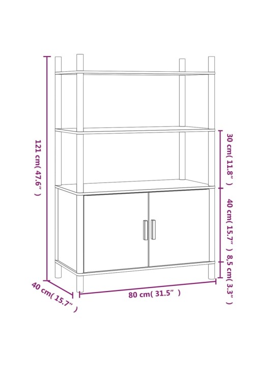 Skříň highboard černá 80x40x121 cm ompozitní dřevo