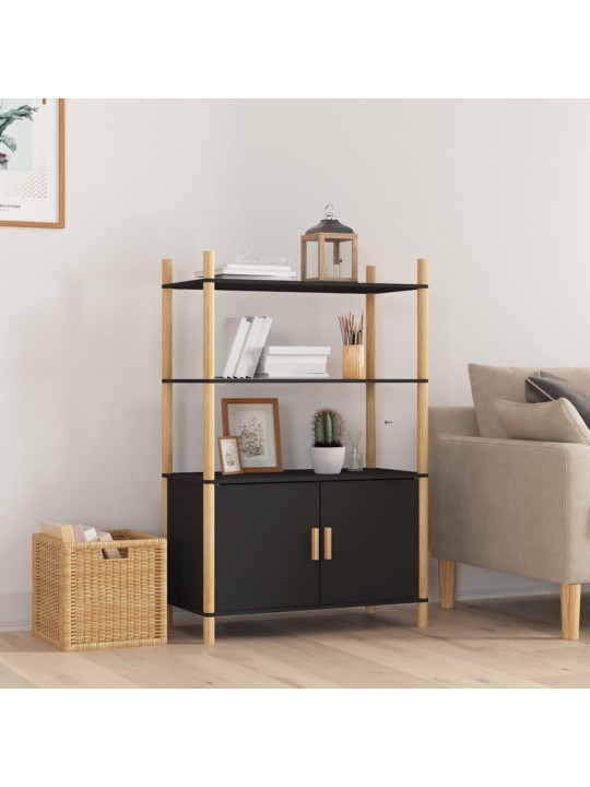 Skříň highboard černá 80x40x121 cm ompozitní dřevo