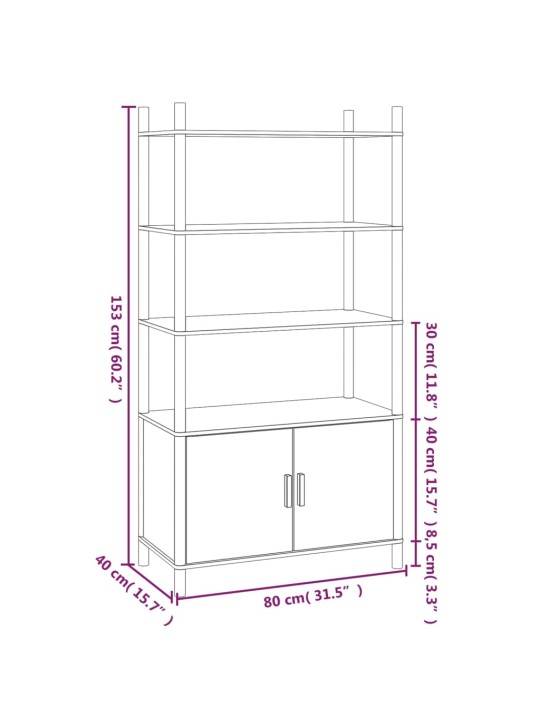 Skříň highboard černá 80x40x153 cm kompozitní dřevo