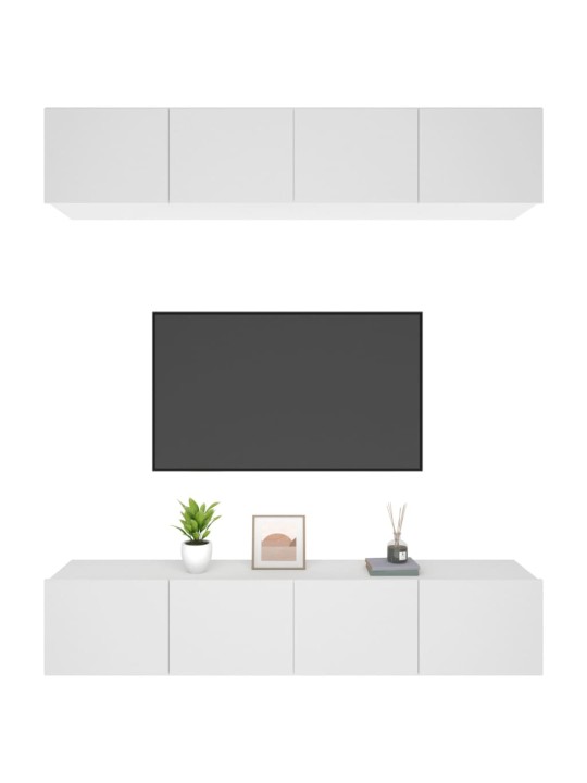 TV skříňky 4 ks bílé 80 x 30 x 30 cm kompozitní dřevo