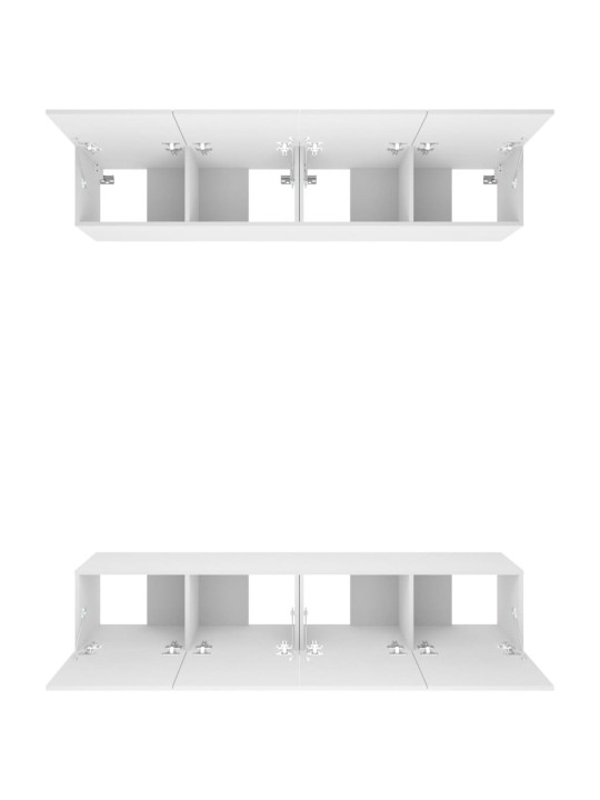 TV skříňky 4 ks bílé 80 x 30 x 30 cm kompozitní dřevo