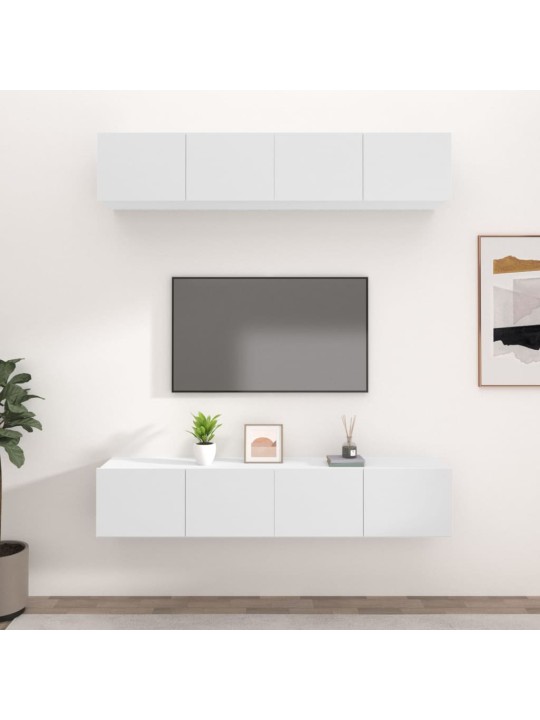 TV skříňky 4 ks bílé 80 x 30 x 30 cm kompozitní dřevo