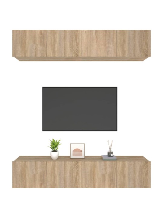 TV skříňky 4 ks dub sonoma 80 x 30 x 30 cm kompozitní dřevo