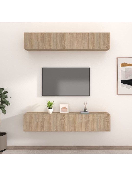 TV skříňky 4 ks dub sonoma 80 x 30 x 30 cm kompozitní dřevo