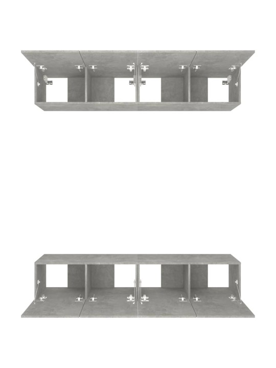 TV skříňky 4 ks betonově šedé 80 x 30 x 30 cm kompozitní dřevo