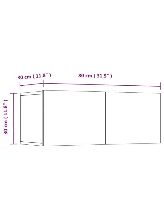 TV skříňky 4 ks kouřový dub 80 x 30 x 30 cm kompozitní dřevo