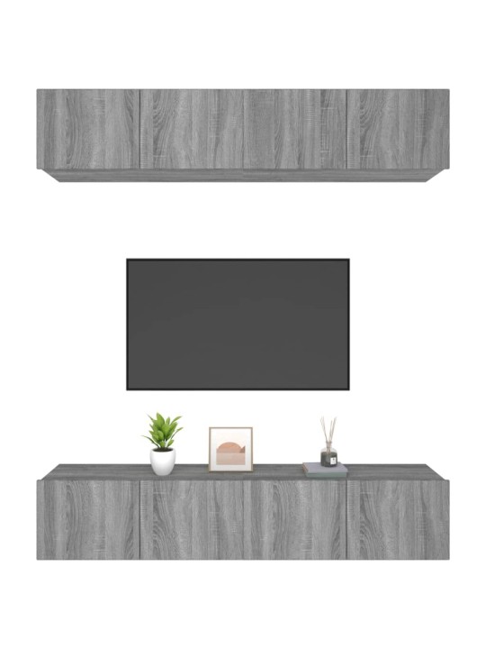 TV skříňky 4 ks šedé sonoma 80 x 30 x 30 cm kompozitní dřevo