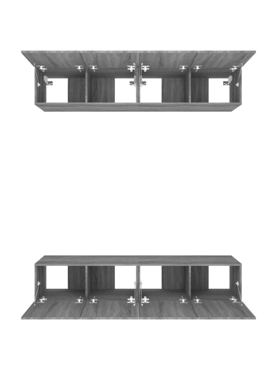TV skříňky 4 ks šedé sonoma 80 x 30 x 30 cm kompozitní dřevo