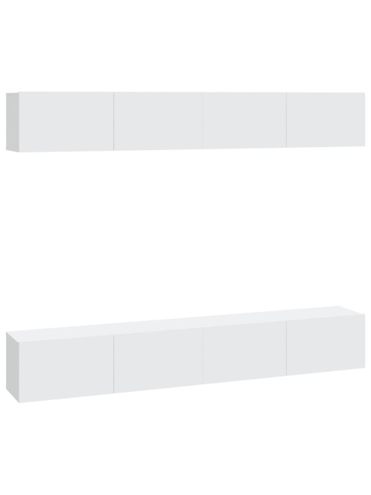 Nástěnné TV skříňky 4 ks bílé 100 x 30 x 30 cm