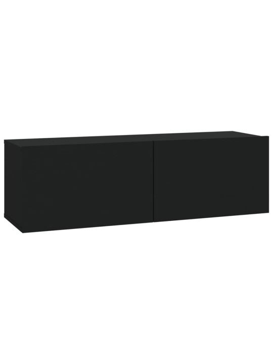 Nástěnné TV skříňky 4 ks černé 100 x 30 x 30 cm