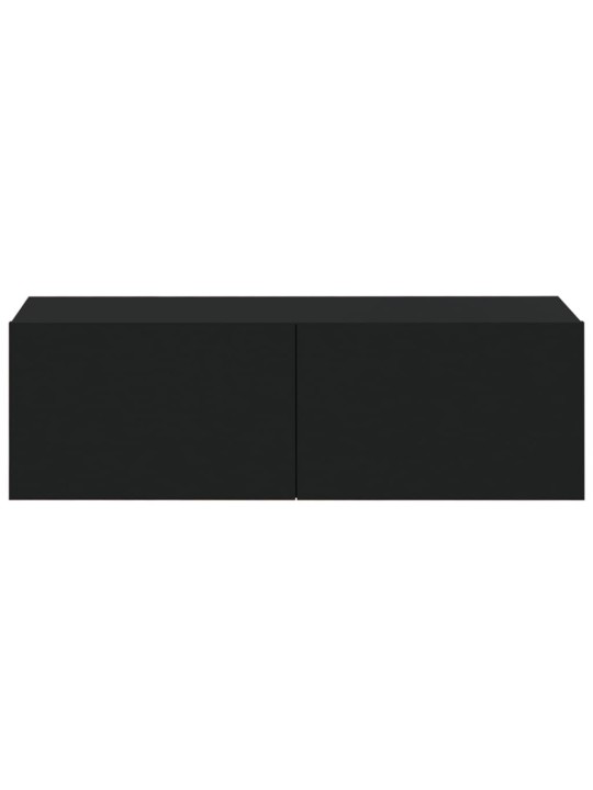 Nástěnné TV skříňky 4 ks černé 100 x 30 x 30 cm