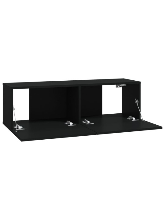 Nástěnné TV skříňky 4 ks černé 100 x 30 x 30 cm
