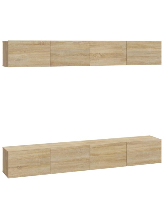 Nástěnné TV skříňky 4 ks dub sonoma 100 x 30 x 30 cm