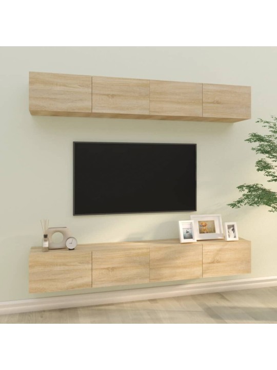 Nástěnné TV skříňky 4 ks dub sonoma 100 x 30 x 30 cm