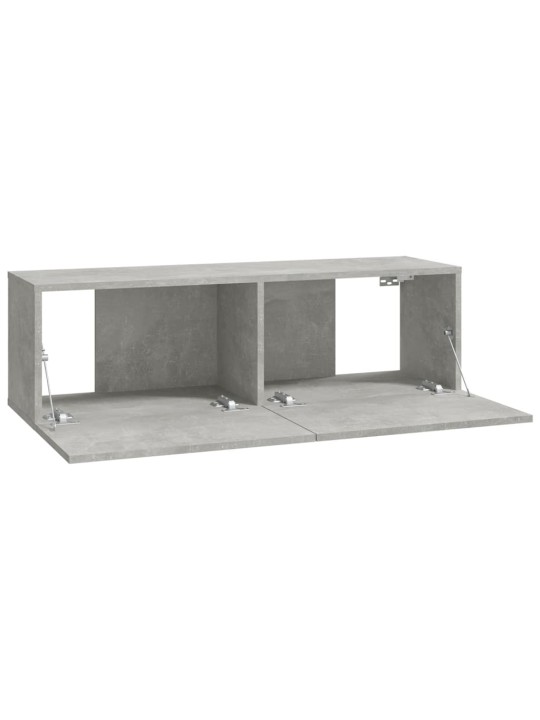 Nástěnné TV skříňky 4 ks betonově šedé 100 x 30 x 30 cm