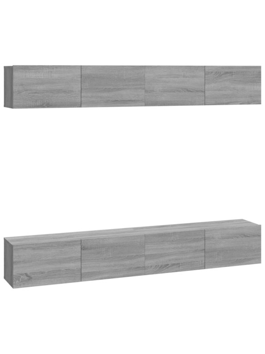 Nástěnné TV skříňky 4 ks šedé sonoma 100 x 30 x 30 cm